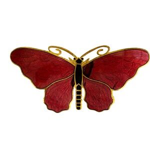 Vintage CC Sporrong &Co. Stockholm Cloisonné Butterfly‎ Brooch Rare!